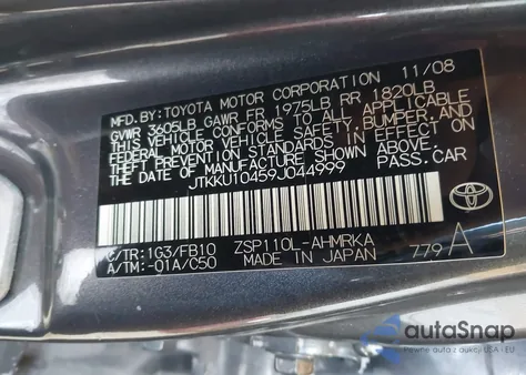 2009 Scion Xd из США, поврежденный, VIN JTKKU10459J044999